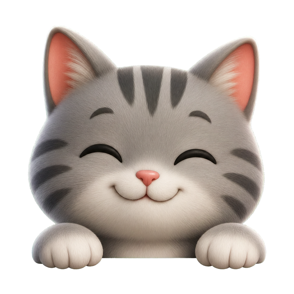 Typurr cat peeking over a ready card
